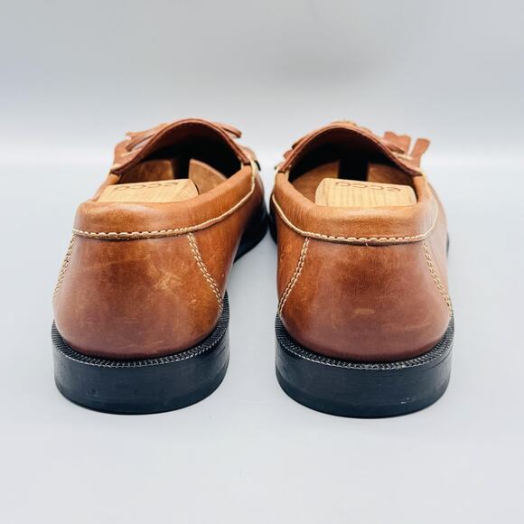 Cole Haan Shoes Mens 11.5 Brown Leather Tassel Kiltie Loafers Moc Slip On Dress - Picture 7 of 13